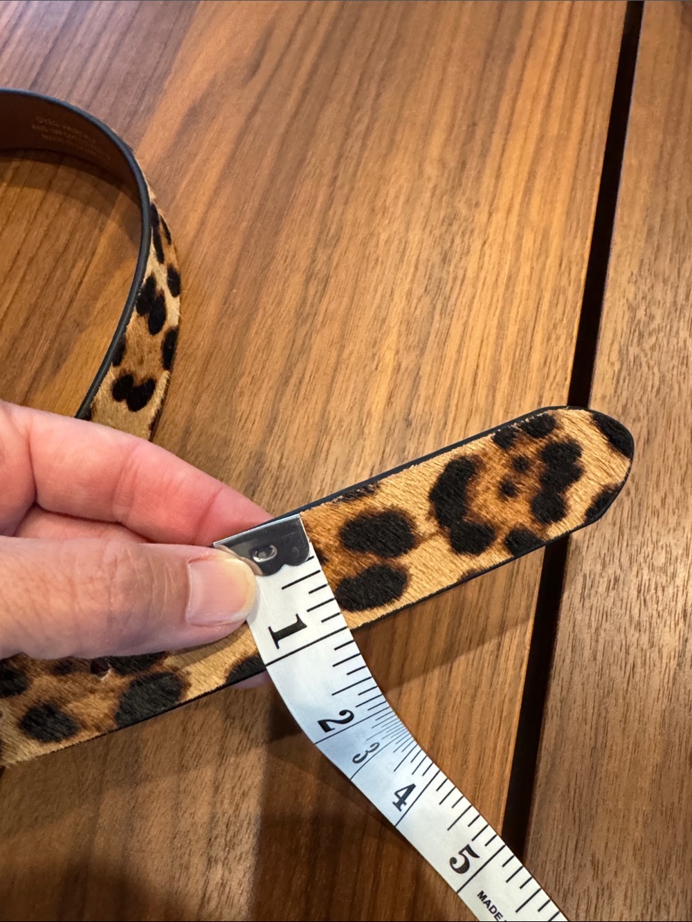 J. Crew Leopard Print calf hair leather belt in size Small with Gold Buckle NWOT - Picture 7 of 7